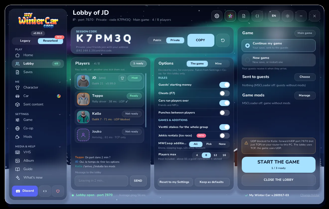 Lobby page of the launcher